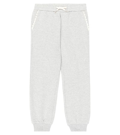 Chloé Organic Cotton Jersey Sweatpants In Grey