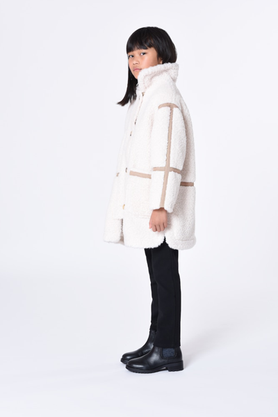 Shop Chloé Faux Shearling Coat In White