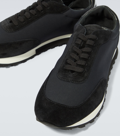 The Row Owen Leather- And Suede-trimmed Nylon Sneakers In Black
