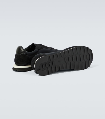 The Row Owen Leather- And Suede-trimmed Nylon Sneakers In Black