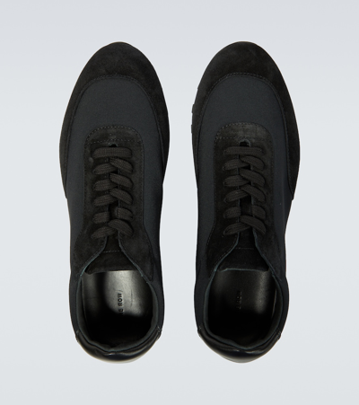 The Row Owen Leather- And Suede-trimmed Nylon Sneakers In Black