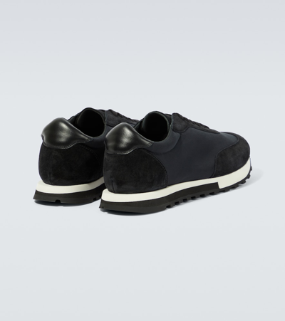 Shop The Row Owen Runner Suede-trimmed Sneakers In Black