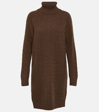 Shop Polo Ralph Lauren Wool And Cashmere Minidress In Brown