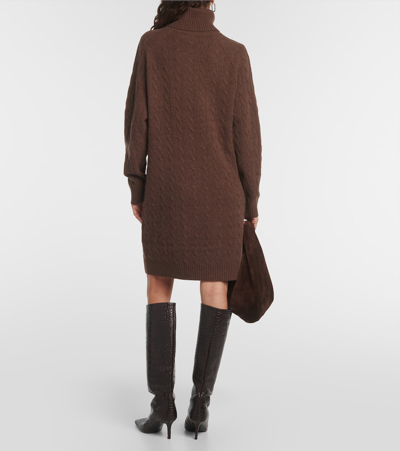 Shop Polo Ralph Lauren Wool And Cashmere Minidress In Brown