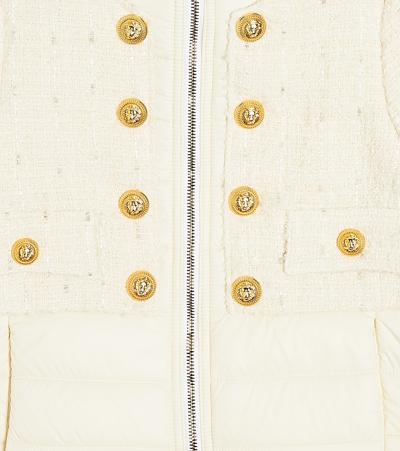 Balmain Ivory Puffer Down Jacket In White