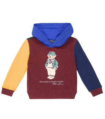 Shop Polo Ralph Lauren Polo Bear Colorblocked Cotton-blend Hoodie In Multicoloured