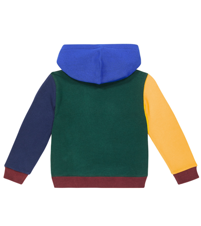 Shop Polo Ralph Lauren Polo Bear Colorblocked Cotton-blend Hoodie In Multicoloured