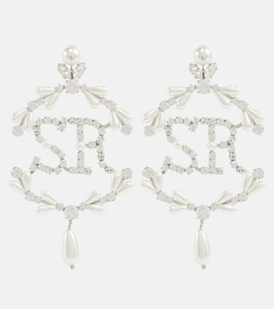 Shop Simone Rocha Crystal-embellished Pearl Earrings In White