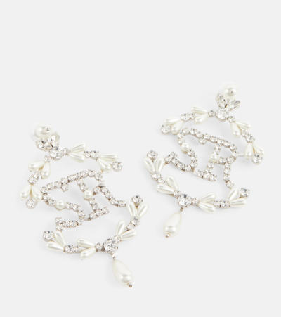 Shop Simone Rocha Crystal-embellished Pearl Earrings In White