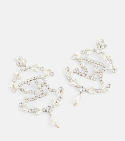 Simone Rocha Crystal-embellished Pearl Earrings In White