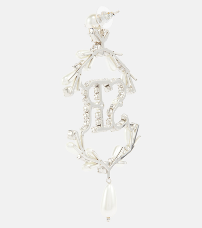 Shop Simone Rocha Crystal-embellished Pearl Earrings In White