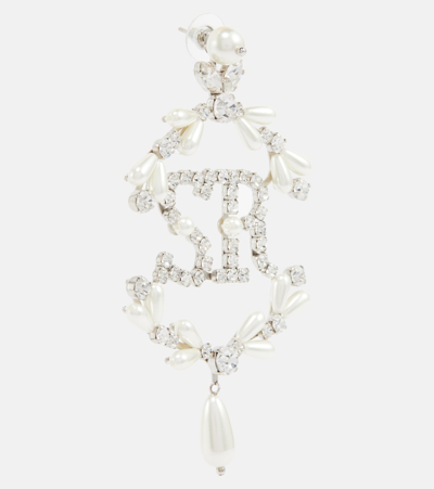 Shop Simone Rocha Crystal-embellished Pearl Earrings In White