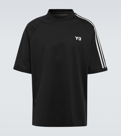 Shop Y-3 Logo Cotton-blend Jersey T-shirt In Black