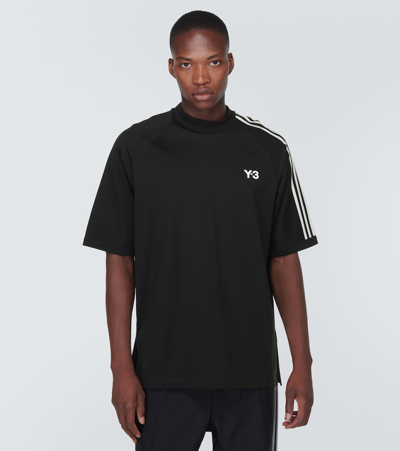 Shop Y-3 Logo Cotton-blend Jersey T-shirt In Black