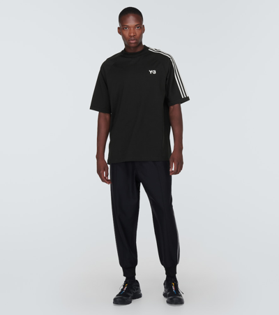 Shop Y-3 Logo Cotton-blend Jersey T-shirt In Black