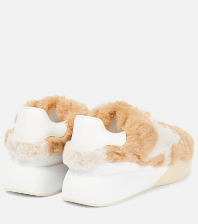 Shop Stella Mccartney Loop Faux Fur Sneakers In Multicoloured