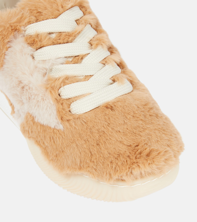 Shop Stella Mccartney Loop Faux Fur Sneakers In Multicoloured