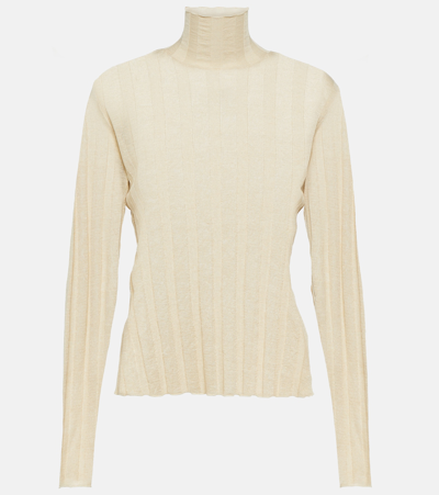 The Row Honna Knit Turtleneck Top In White