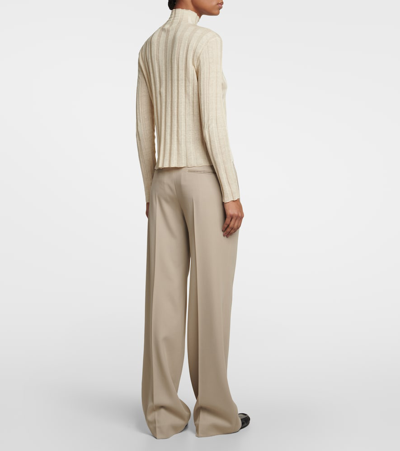 The Row Honna Knit Turtleneck Top In White