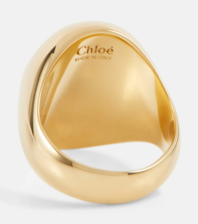 Shop Chloé Sybil Faux Pearl Ring In Gold