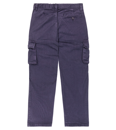 Il Gufo Cotton Gabardine Cargo Pants In Blue