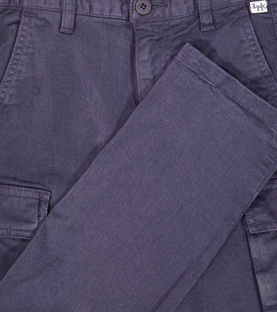 Il Gufo Cotton Gabardine Cargo Pants In Blue