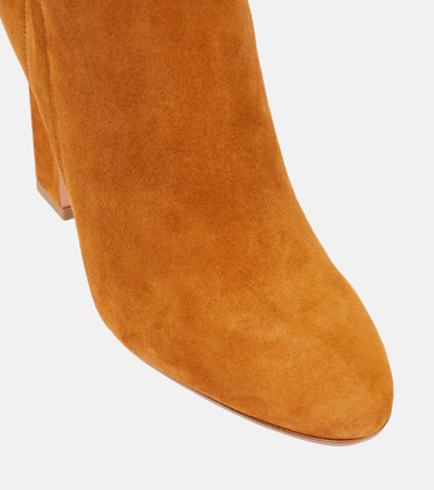 Shop Aquazzura Joplin Suede Ankle Boots In Brown