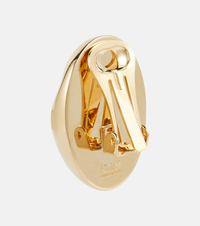 Shop Chloé Sybil Faux Pearl Clip-on Earrings In Gold