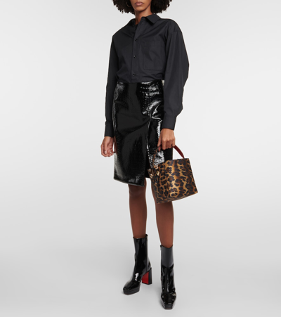 Christian Louboutin Cabachic Mini Satin Bucket Bag In Multicoloured