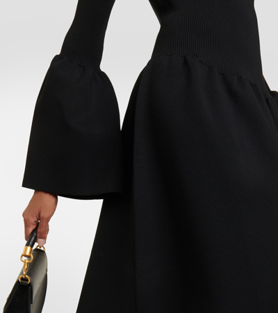 Shop Chloé Wool-blend Midi Dress In Black