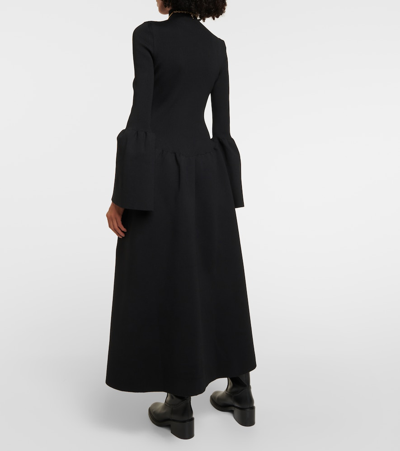 Shop Chloé Wool-blend Midi Dress In Black