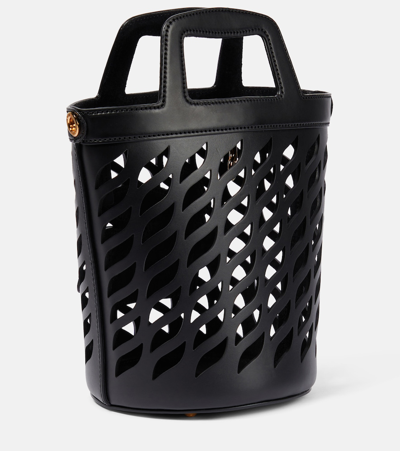 Shop Etro Coffa Leather Bucket Bag In Black