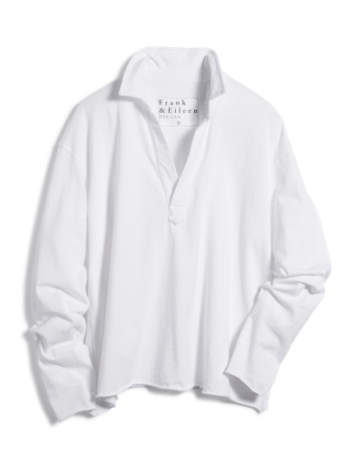 Frank & Eileen Heritage Jersey Popover Henley In White