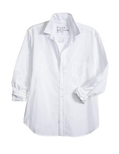 Frank & Eileen Eileen Tattered Denim Shirt In White