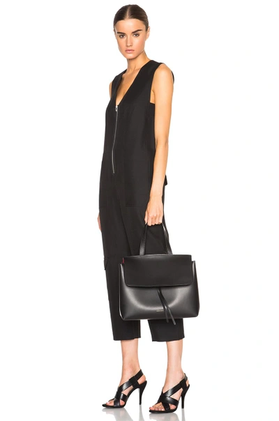 Shop Mansur Gavriel Lady Bag In Black & Flamma