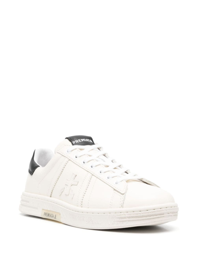 Shop Premiata Russel Lace-up Leather Sneakers In Nude
