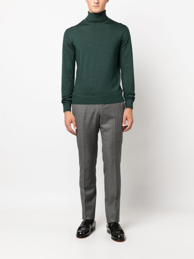 Shop Tagliatore Roll-neck Wool Jumper In Grün