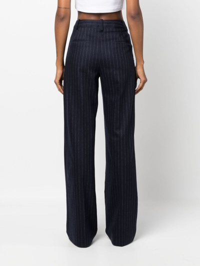 Loulou Studio Striped Casual Pants In Blau