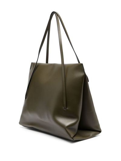 Wandler Logo-print Leather Tote Bag In Grün