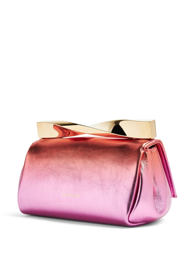 Shop Aquazzura Mini Twist Clutch Bag In Rosa