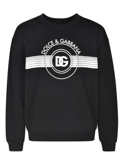 Shop Dolce & Gabbana Logo Print Sweatshirt In Black