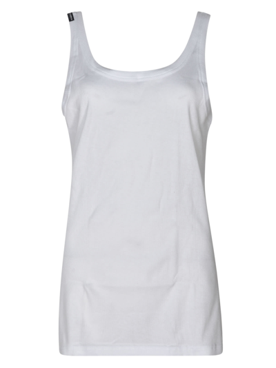 Shop Dolce & Gabbana Plain Knit Tank Top In White