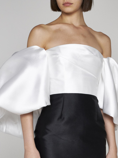 Shop Solace London Marcia Satin Midi Dress In White