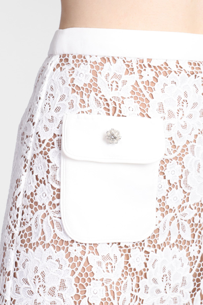 Shop Self-portrait Skirt In White Polyester