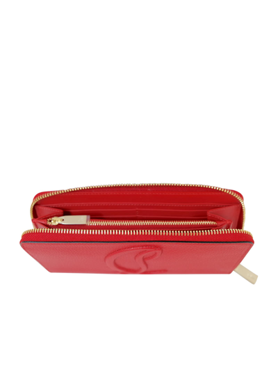 Christian Louboutin By My Side Red Calf Leather Wallet In Red