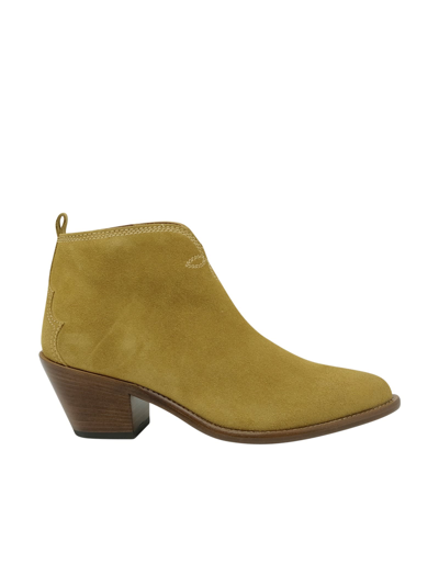 Shop Sartore Suede Beige Ankle Boots