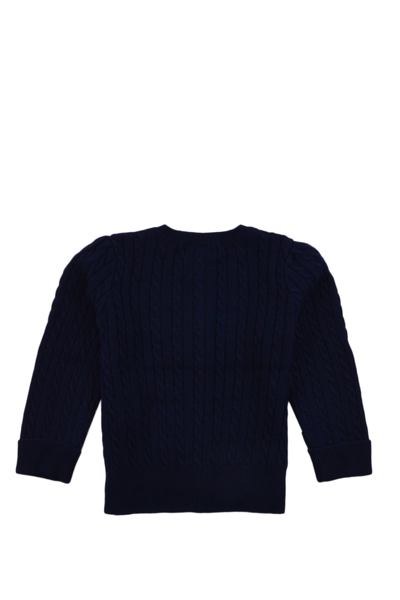 Shop Ralph Lauren Cardigan In Cotton With Cables In Blue