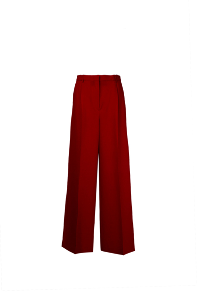 Shop Msgm Pants In Red