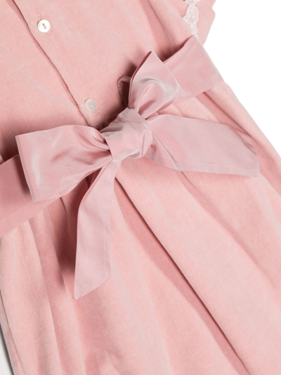 Shop Mariella Ferrari Lace-trim Velvet Cotton Shorties In Pink