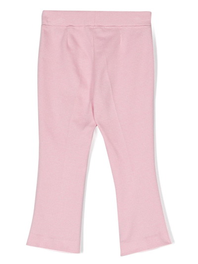 Monnalisa Houndstooth-pattern Flared Trousers In Pink
